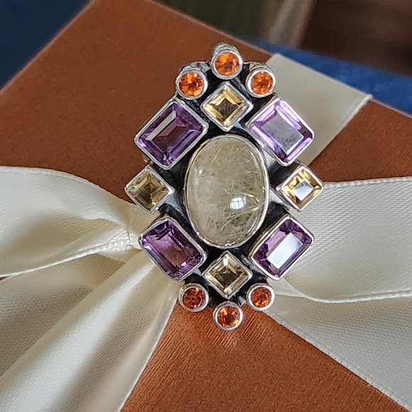 NICKY BUTLER RAJ COLLECTION LIMITED EDITION Quartz Amethyst NB Designer Ring NWT - Picture 11 of 15